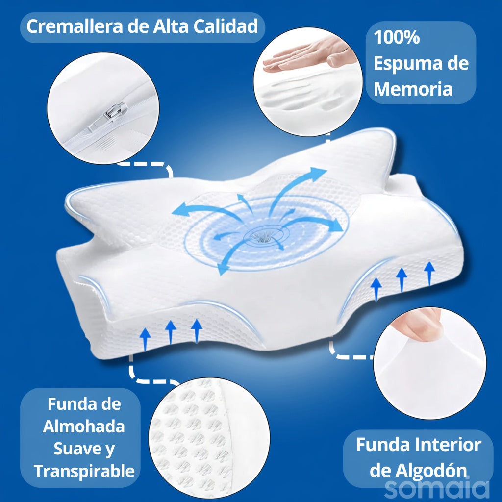 Almohada Cervical Anti Ronquidos + Funda Almohada Regalo Gratis