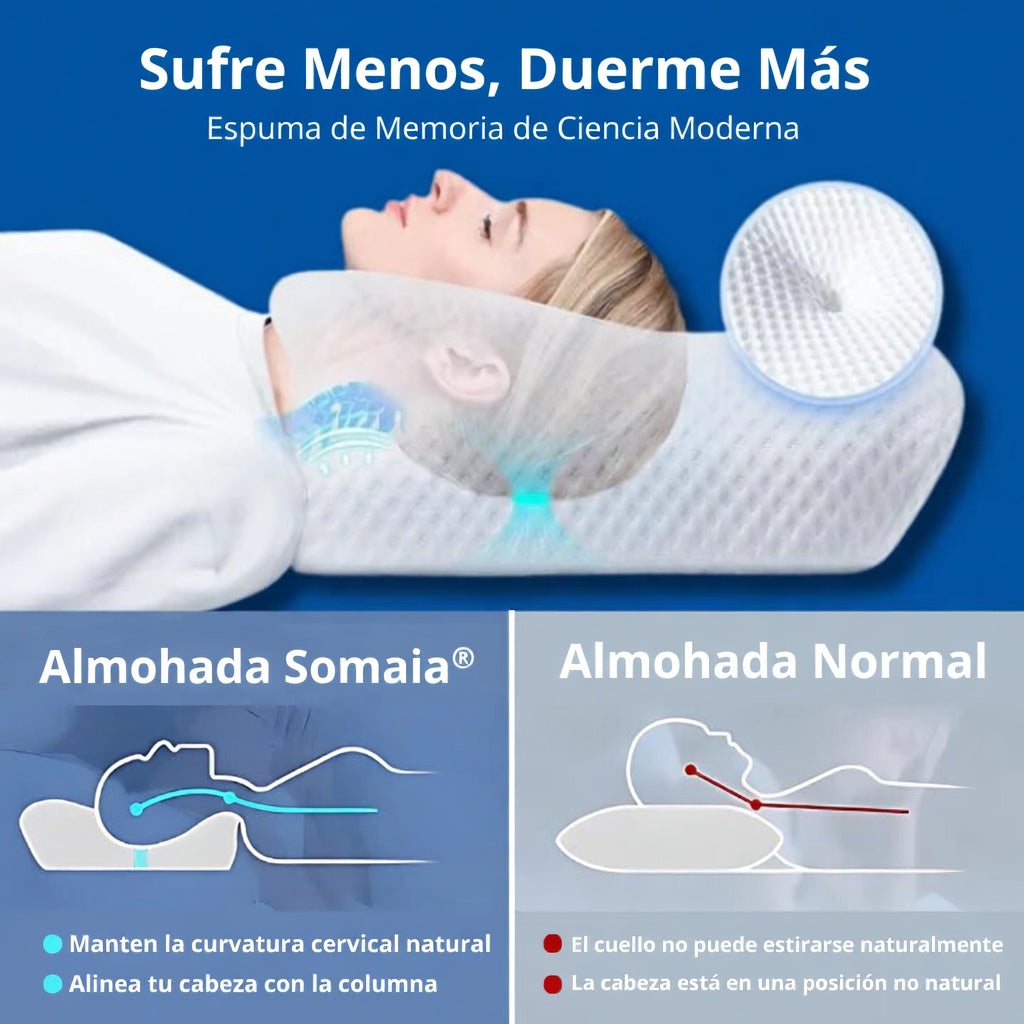 Almohada Cervical Anti Ronquidos + Funda Almohada Regalo Gratis
